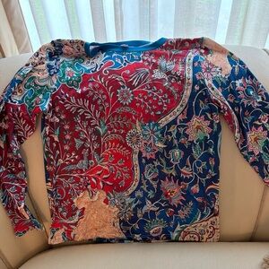 Colorful Paisley Long Sleeve Top